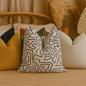 Ivory & Cream Geometric Pillow Cover: Neutral Modern Throw Pillow