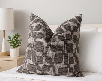 Modern Abstract Gray and White Decorative Throw Pillow Cover