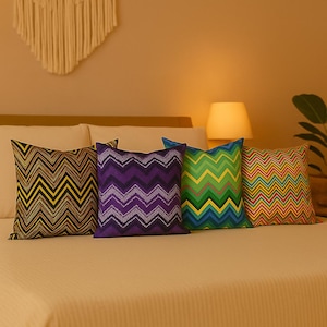 Chevron Pillow Cover: Farmhouse Zigzag Throw Pillow - Sofa & Home Decor