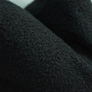 Black Boucle Euro Pillow Cover: Soft Plush Cushion - 24x24, 26x26