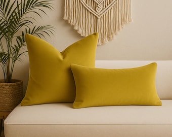 Oil Green Velvet Pillow Cover, Euro Sham, Lumbar Pillow 24X24