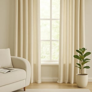 Heavy Linen Curtains: Extra Wide Bedroom & Living Room Drapery