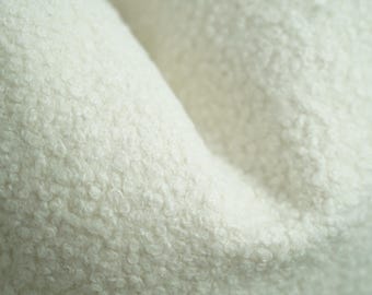 White Boucle Pillow Cover: Boho Modern Textured Throw Pillow