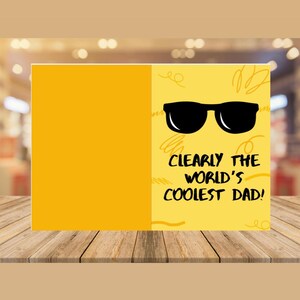 Printable Father's Day card |Cool Dad Card | Funny digital card for dad | instant download | PDF