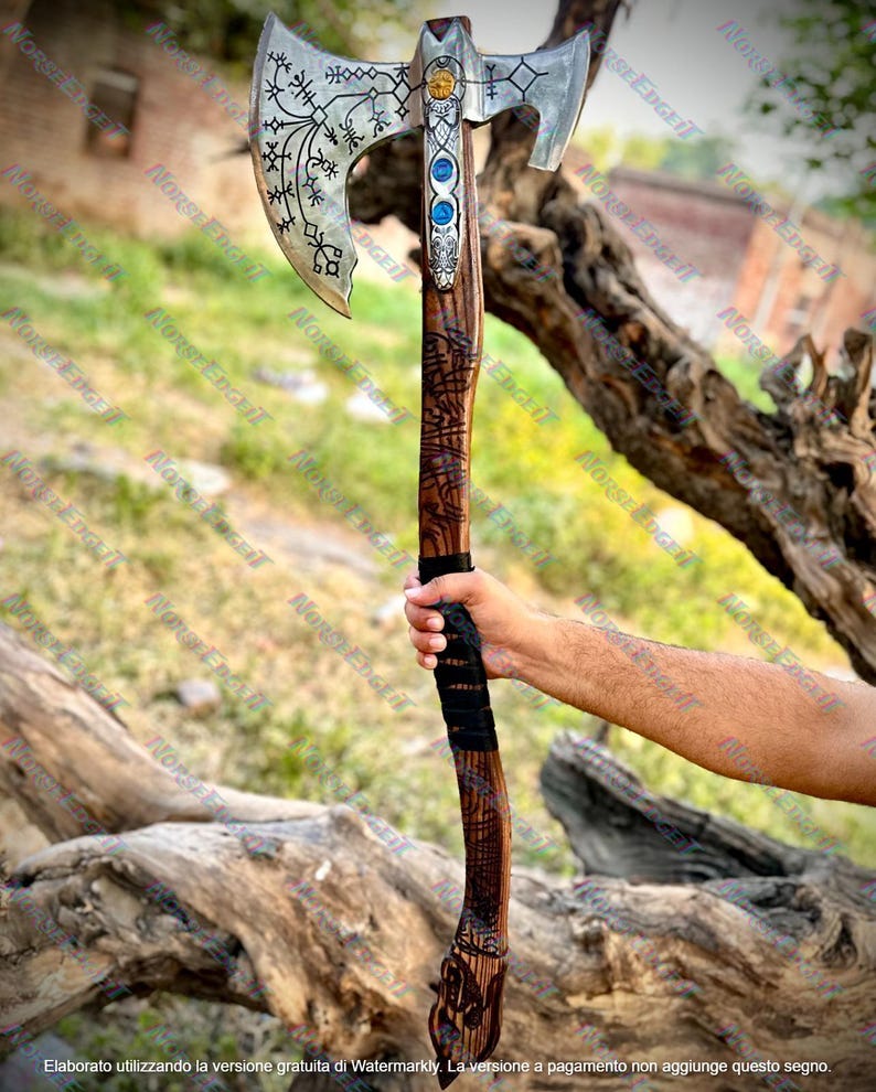 Hand Forged Kratos Leviathan Axe: God of War Replica, High Carbon Steel ...