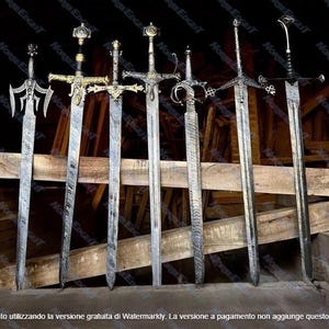 Handmade Damascus Steel Real Medieval Sword, Viking sword, Handmade Templar Knights Sacred Holy Sword, Monogram Sword, Christmas Gift, Gifts