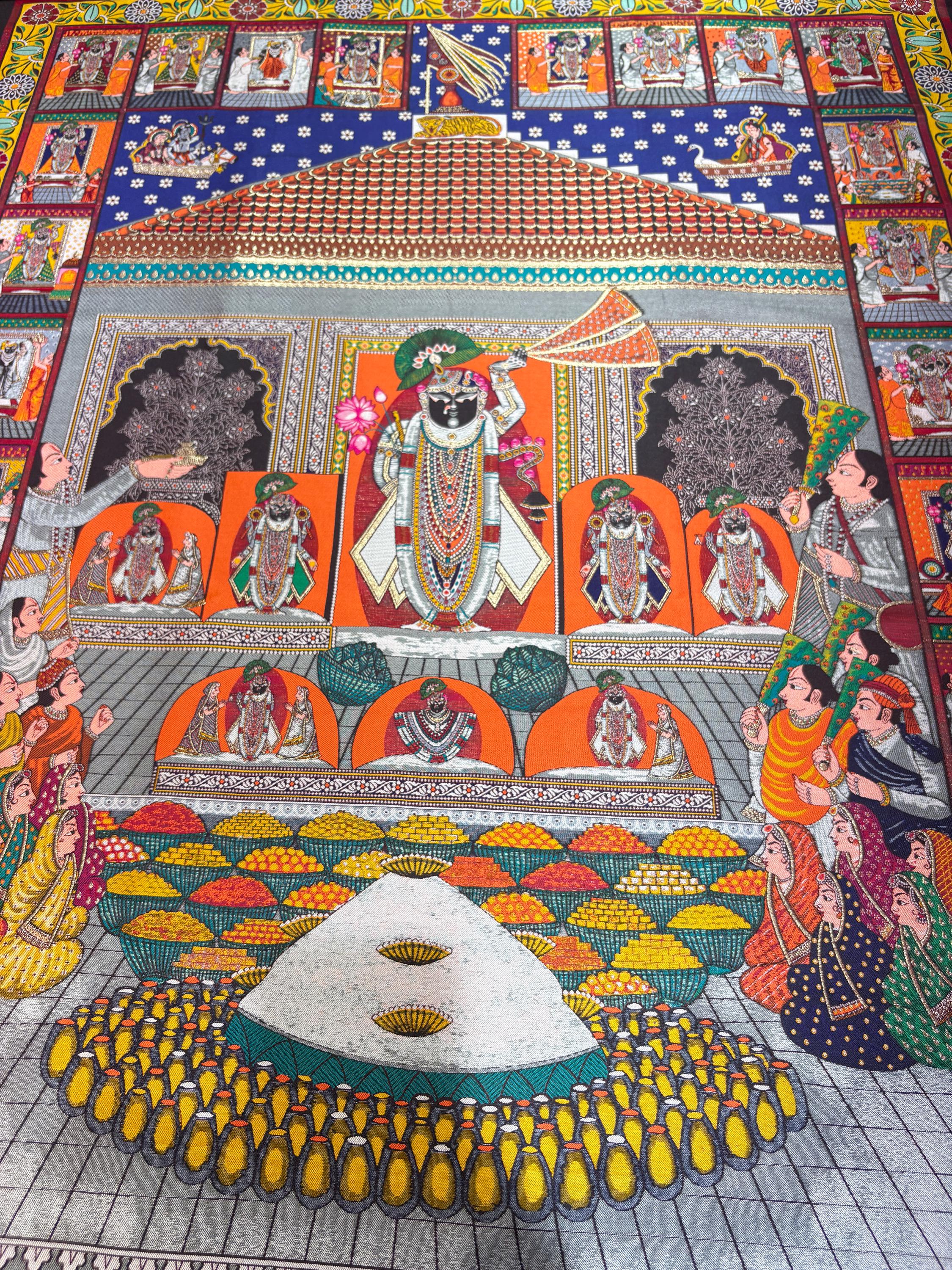 Shrinathji Woven Wall Art | Nathdwara Pichwai Textile - Etsy