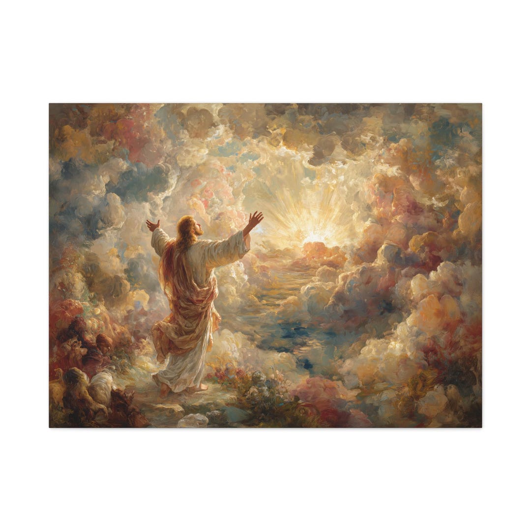 Jesus in Clouds Wall Art - Canvas and Poster, Religious Decor ...