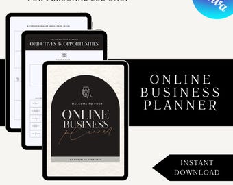 Online Business Planner Template | Editable in Canva | Digital Business Organizer | Instant Download