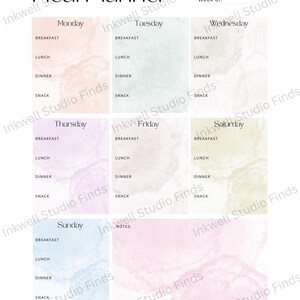 Digital Meal Planner Bundle – Daily, Weekly & Monthly Meal Planning PDF | Printable Food Planner | Kitchen Organizer | Instant Download