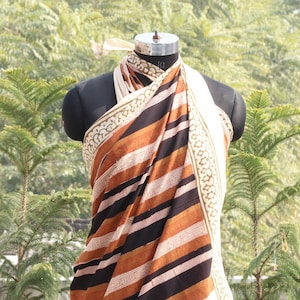 Block Printed Cotton Sarong: Beach Wrap, Swim Cover-Up