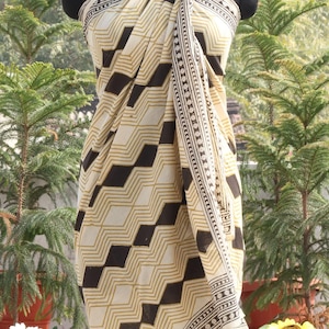 Hand Block Printed Cotton Sarong: Boho Beach Cover-Up