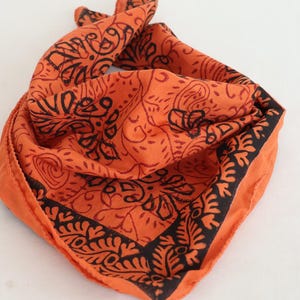 Hand Block Printed Cotton Bandana Scarf: Boho Head Wrap