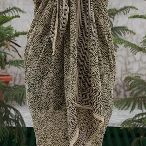 Indischer Sarong mit Blockprint-Baumwolle: Beach Wrap, Schal, Pareo
