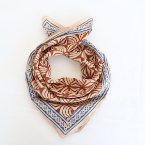 Block Printed Cotton Bandana: Bohemian Head Wrap, Handmade in India