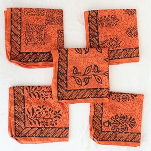 Organic Cotton Paisley Bandana Set: Vibrant Colors, Hand Block Printed