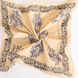 Floral Cotton Bandana: Bohemian Neck Scarf, Hand Block Print