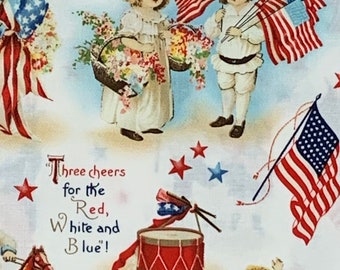 Red, white and blue celebration fabric