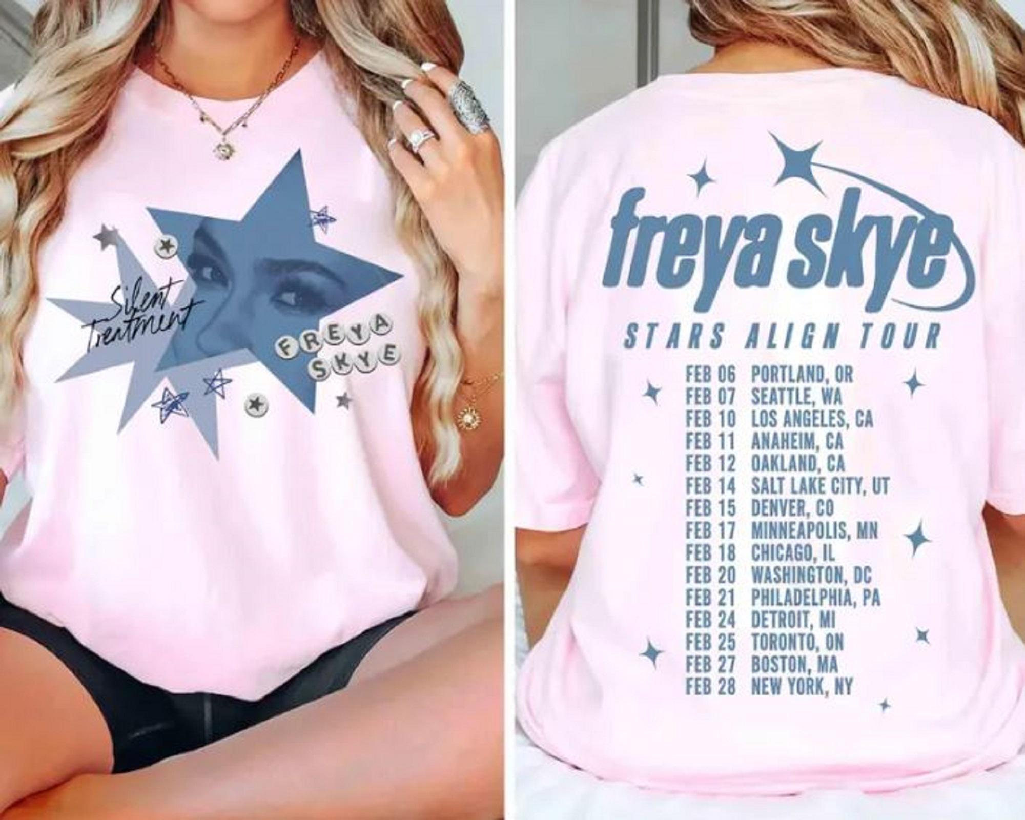 Discover Freya Skye Silent Treatment Double Sided T-Shirt Stars Align Tour 2026
