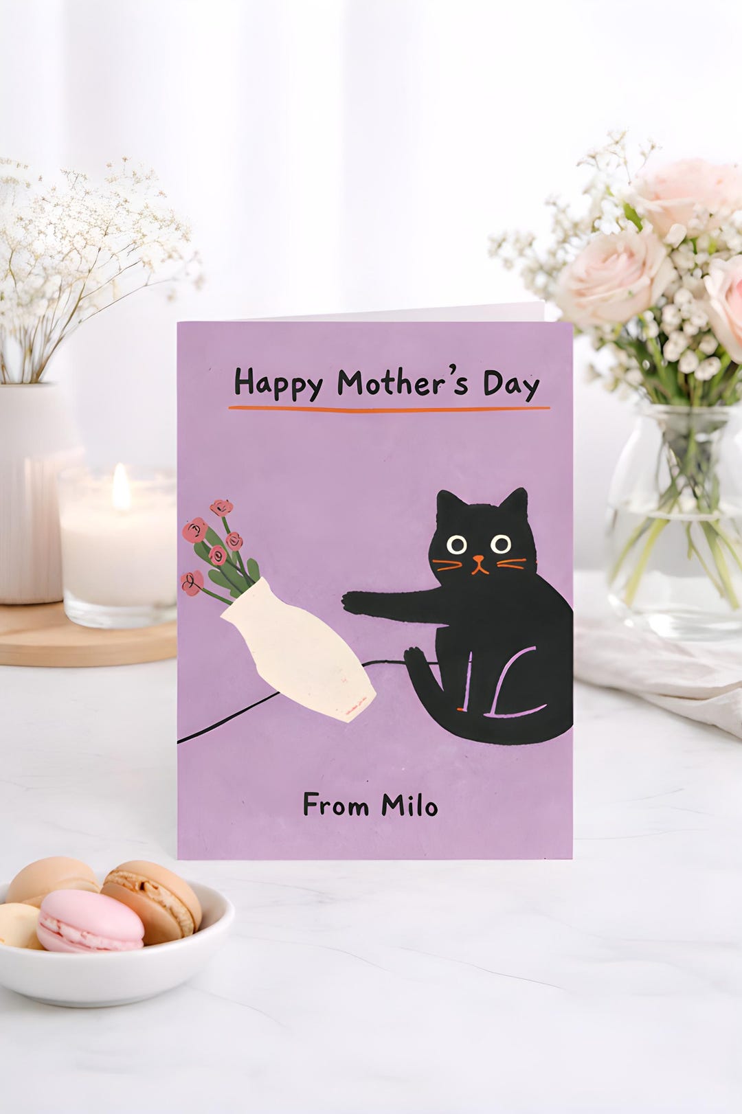 Personalised Mother’s Day Card From Cat Pet, Kitty, Custom Name, Funny ...