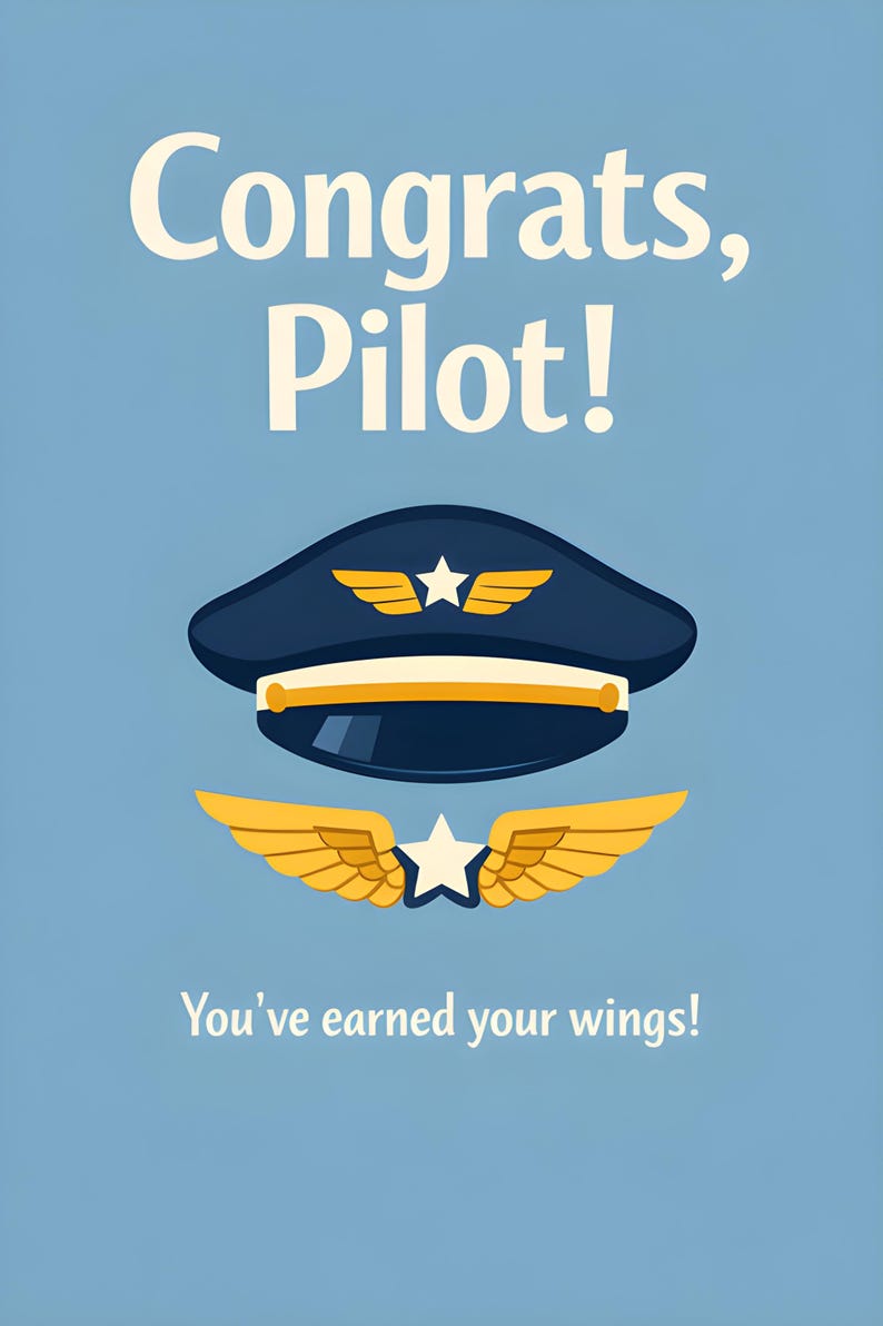 Congrats Pilot Card – Pilot Graduation – Aviation Congratulations – You ...