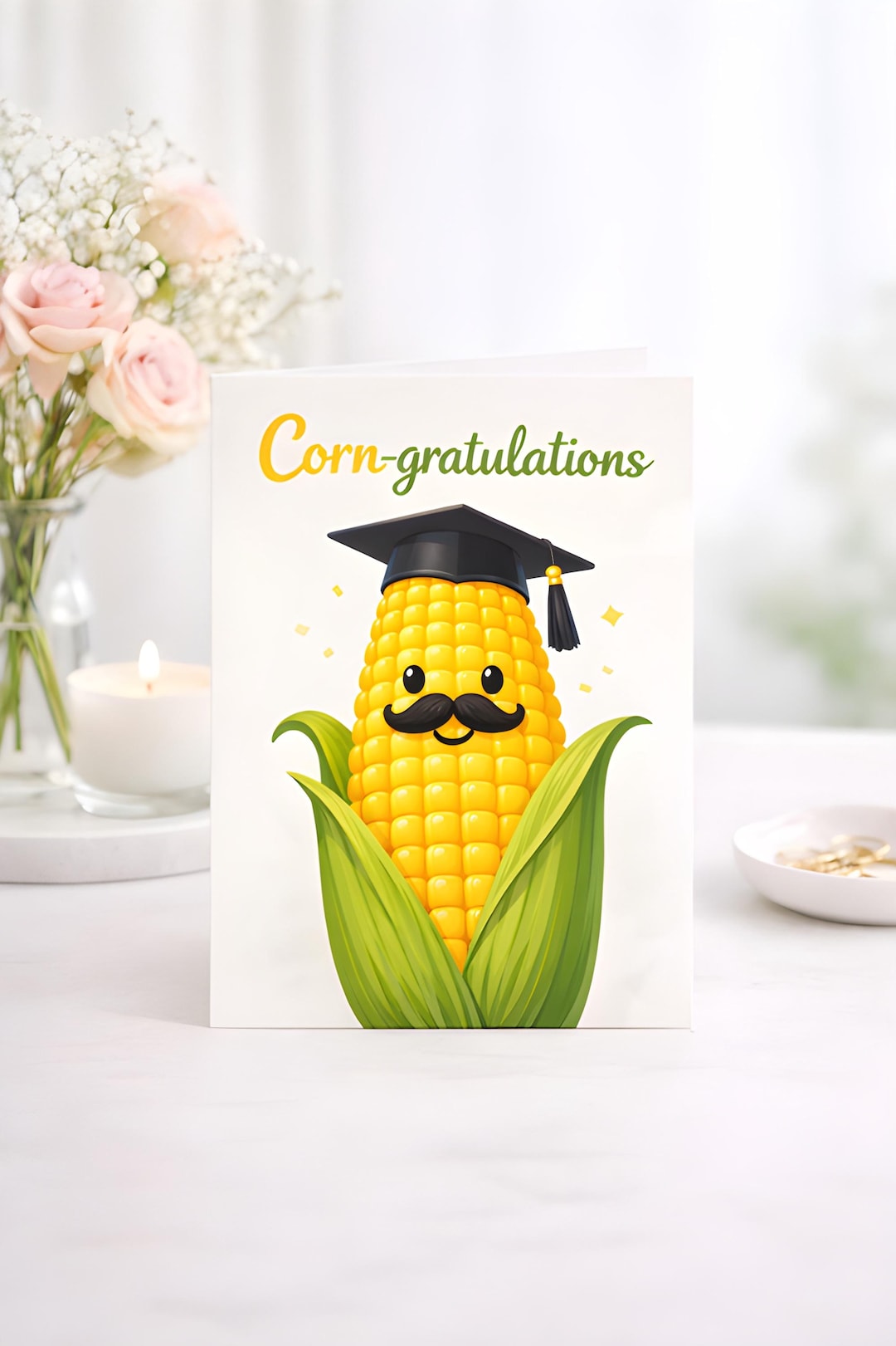 Graduate Corn Graduation Corn Card Funny Pun, Graduate Celebration Gift College High ...