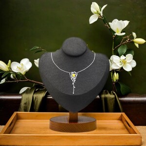 Radiant Yellow Diamond Rose Necklace – Elegant Floral Pendant in Pavé White Diamonds
