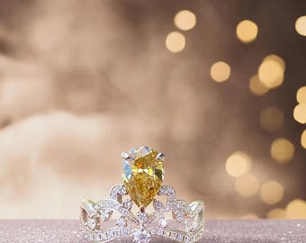 未使用保管品　プリンセスダイアナ　ティアラのデザインリング　フランクリンミント スチュアート・デブリン作 ダイアナ妃ティアラリング - 14Kゴールド