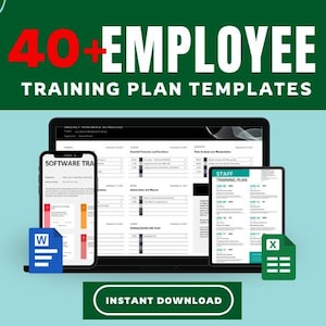 40+ All-in-One Employee Training Planner | Editable HR Templates for Teams & Staff | Excel + Word