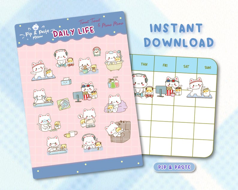 Daily Life Digital Stickers | Goodnotes | Cute Hand Draw | Planner ...