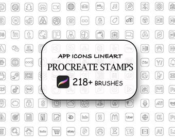Procreate App Icons Stamp Brush Set: 218 Artline Stamps (Digital Download)