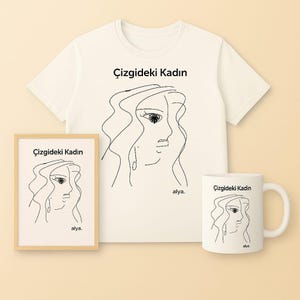 Line Art Woman – Arte minimalista stampabile per t-shirt, tazza e poster