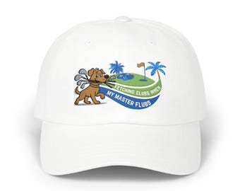 Dog Dad Golf Cap, Embroidered Golf Cap, Whimsical Pet Hat