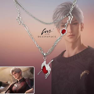 Anime Love Necklace, Heart Pendant Cosplay Necklace, Anime Inspired Jewelry - Anime Lover gift