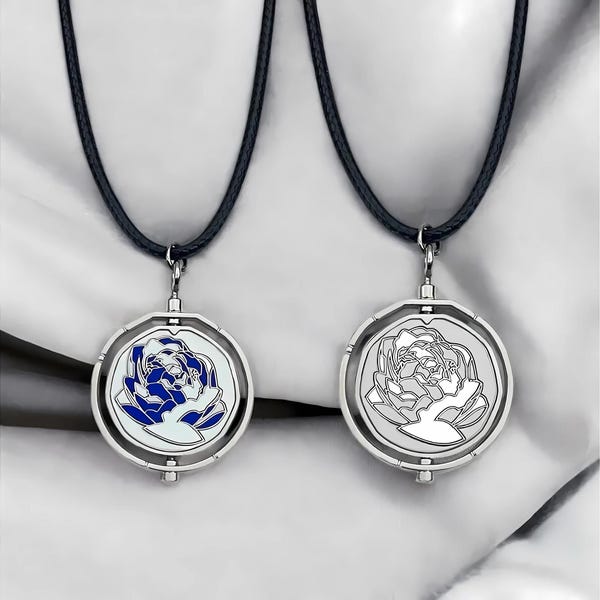 Blue Rose Necklace, Rotatable Necklace, Anime Cosplay Jewelry, Anime Necklace Men -  Pendant Fans Gifts