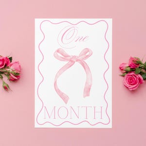 Cartes jalons bébé fille - cartes jalons imprimables - jalons mensuels roses - souvenir imprimable chambre de bébé - cartes roses vintage