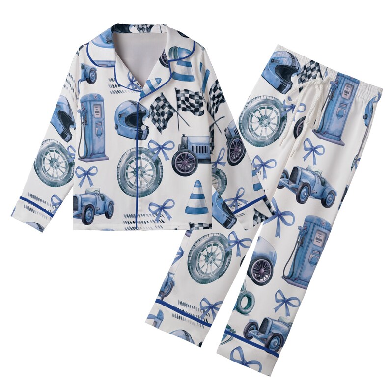 Williams Racing Pyjamas Pink/blue Coquette Racing Satin Pajama Set for Women, Sport Kid Youth ...