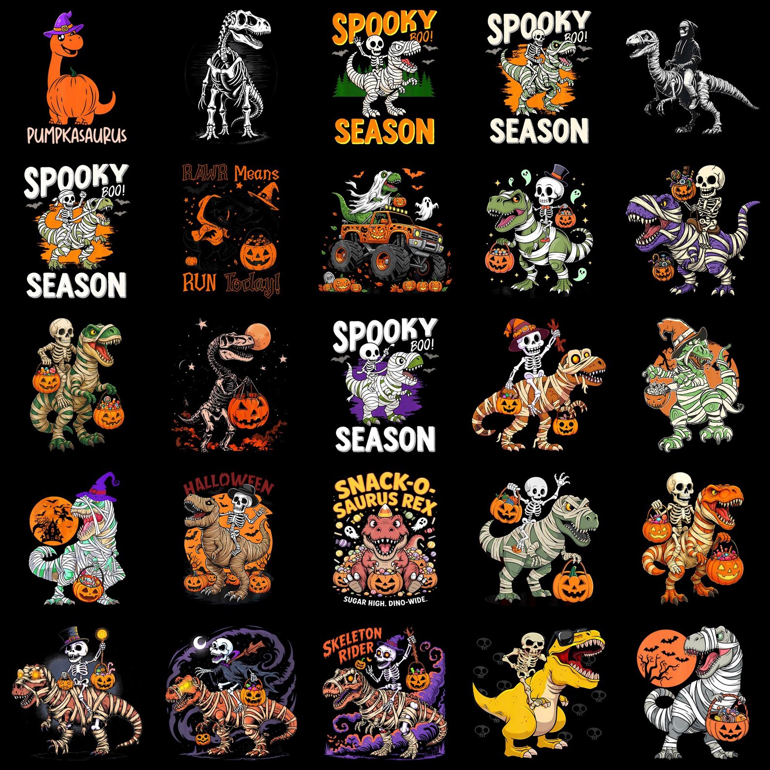 Skeleton Riding Dinosaur PNG, Funny Zombie Saurus Halloween Clipart ...