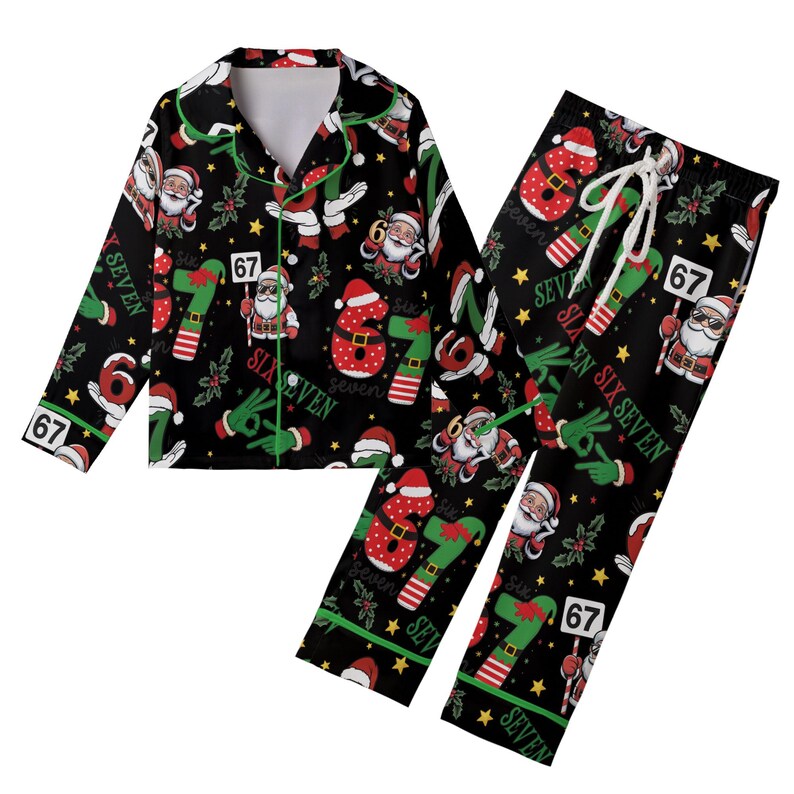 Trendy 67 Meme Pajamas Set, Six Seven Christmas Pajama Set, 6 7 ...