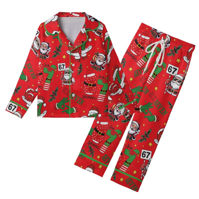 Trendy 67 Meme Pajamas Set, Six Seven Christmas Pajama Set, 6 7 ...