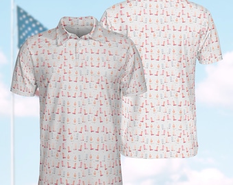 Pink Cowgirl Boots Polo Shirt, Blue Cowboy Boots Polo Shirt, All over Print Western Polos Golf Shirts, Casual Wear Gift for Men Women