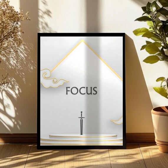 Focus Mindset  - Printableful - Wall art Poster, Home decor Print, Focus Wall Art Posters, Instant Download Ready for Print, WallPrint