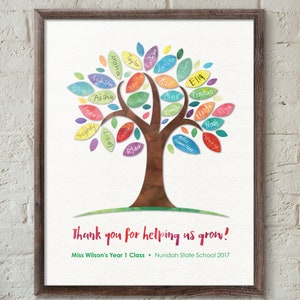 CUSTOM Teacher Tree Printable - Personalized Teacher Appreciation/Class Gift - Digital Print-Your-Own - Lovely End of Year Class Gift!