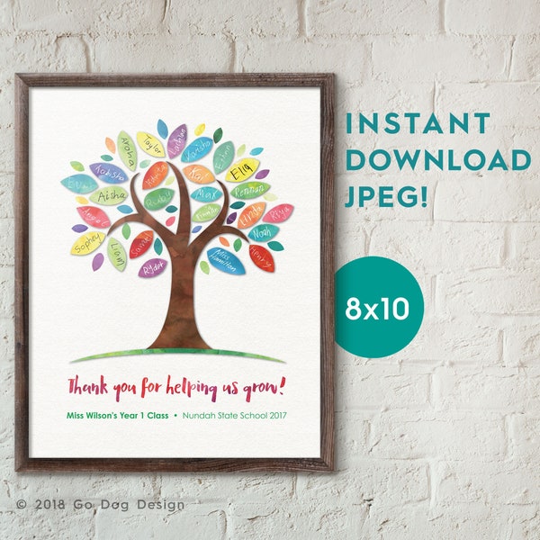 8x10 Teacher Class Gift Instant Download JPEG - Doe het zelf Lege Digitale Afdrukbare Eindejaars/Waarderingscadeau, Klaar om te maken!