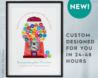 CUSTOM Teacher Printable Gumball Machine Personalized Teacher
