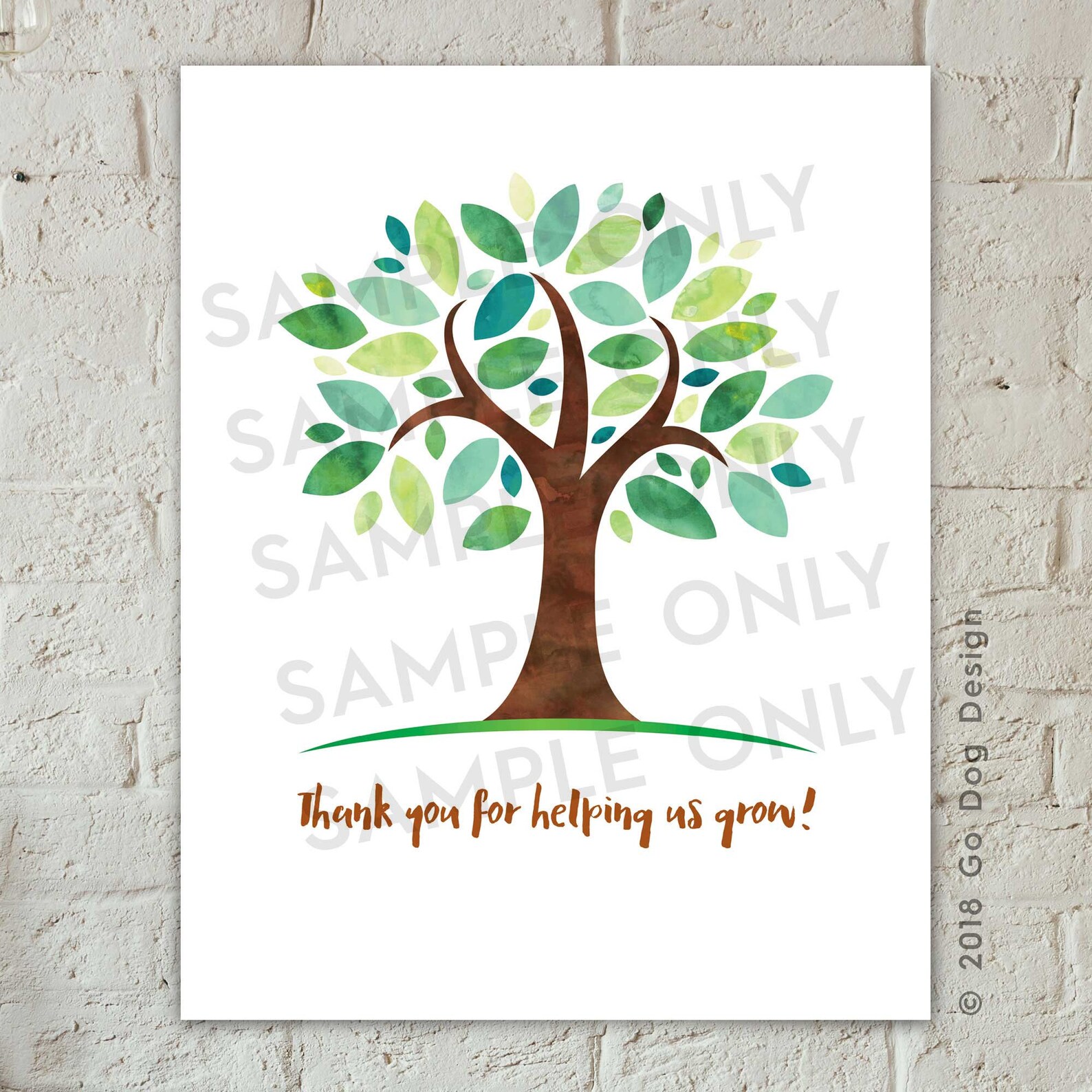 INSTANT DOWNLOAD 8x10 Teacher Tree JPEG Green Do It Yourself Etsy