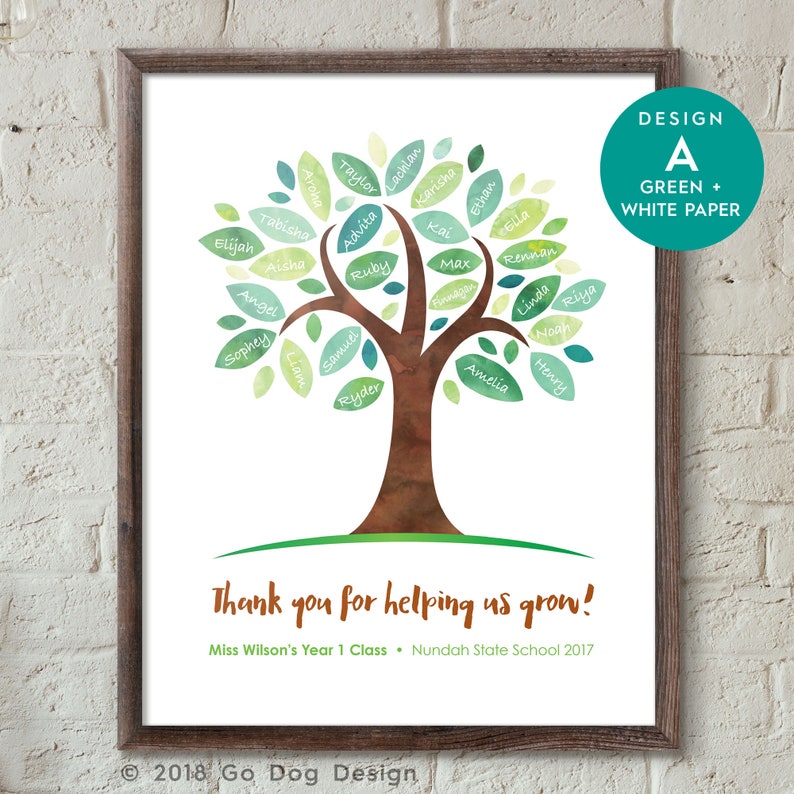 CUSTOM Teacher Tree Printable Personalized Teacher Etsy Australia