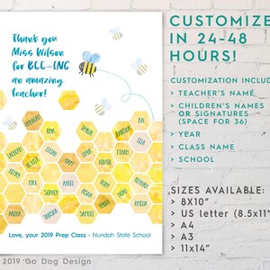 CUSTOM Bee/beehive Teacher Digital Printable, Print Your Own ...
