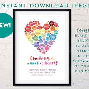 Netball Coach A4 Digital Printable - Instant Download & Do It Yourself Appreciation/Team Present - End of Season/Year Thank You Gift!