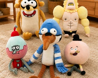 Mordecai and Rigby Plush Toy, Cartoon Stuffed Plushie Toys - Gift for Kids